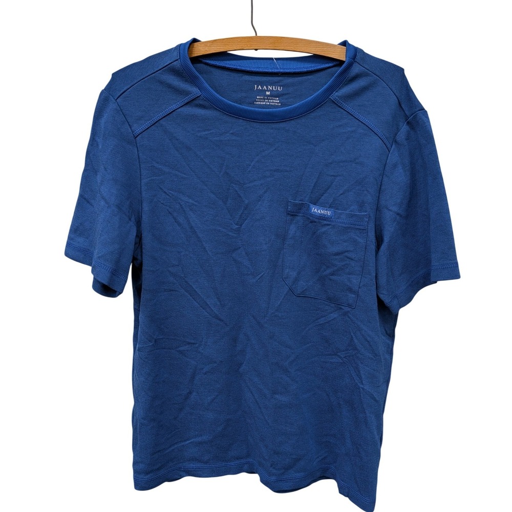 Jaanuu Men's Scrub Top‎ Royal Blue Short Sleeve Pocket Medical Uniform- Size M